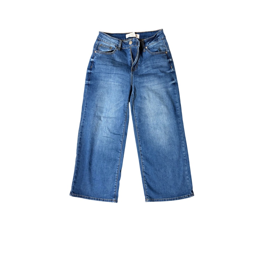 Ashley Mason Wide Leg Crop Jeans Womens 9 Medium Blue‎ Wash